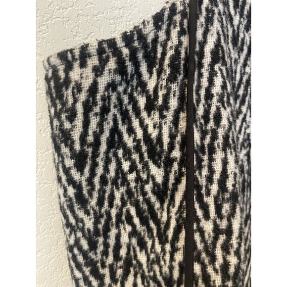 John Mark Fuzzy Wool Blend Open Cardigan Vest High Low Large Black White - Picture 3 of 9